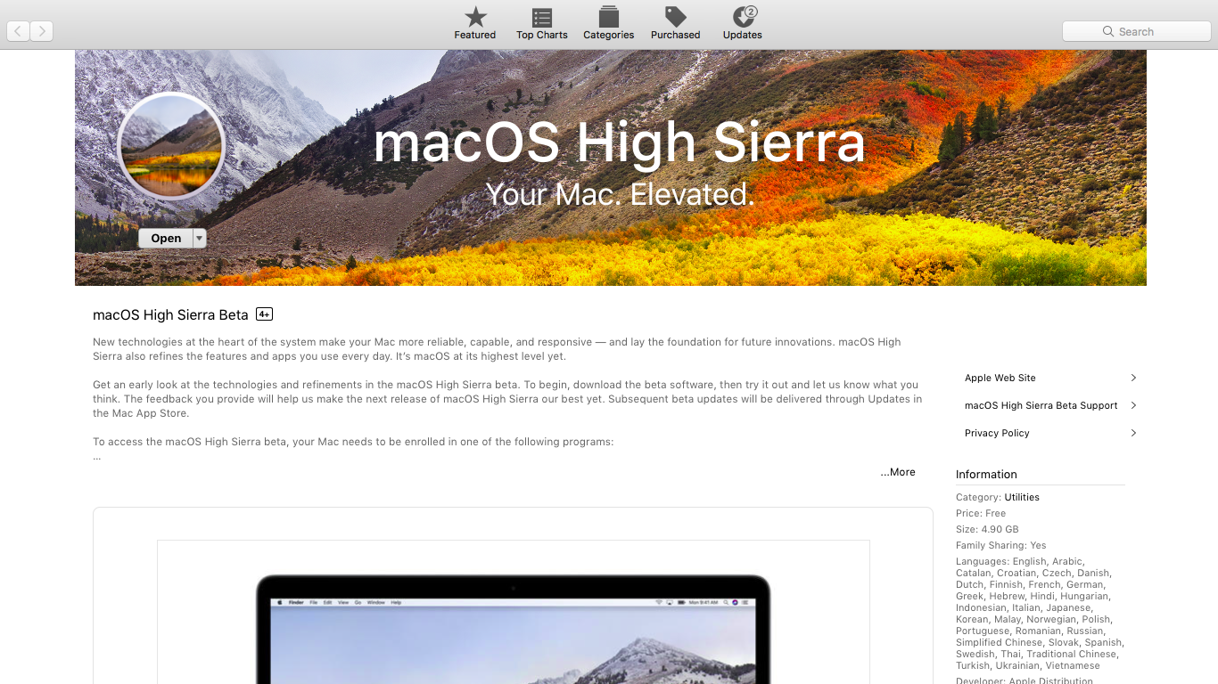 MacOS High Sierra Direct Download
